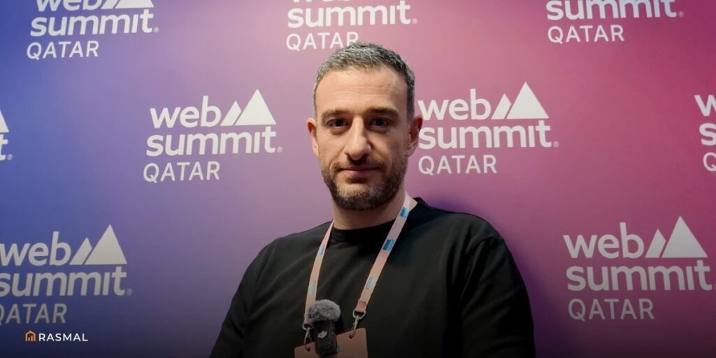 Feras Jalbout, Founder & CEO of Baraka Feras Jalbout during the conversation with Abdul Qavi at the Media Village, Web Summit Qatar